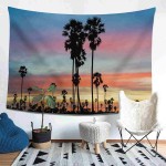 Nicokee Landscape Palm Trees Tapestry,Wall Tapestry Hanging Wall Art Sugar Sunset Sunrise Sky Cloud Tapestry Wall Decor for Home Bedroom Dorm Christmas Holiday Wall Decor,90x60 Inch