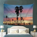 Nicokee Landscape Palm Trees Tapestry,Wall Tapestry Hanging Wall Art Sugar Sunset Sunrise Sky Cloud Tapestry Wall Decor for Home Bedroom Dorm Christmas Holiday Wall Decor,90x60 Inch
