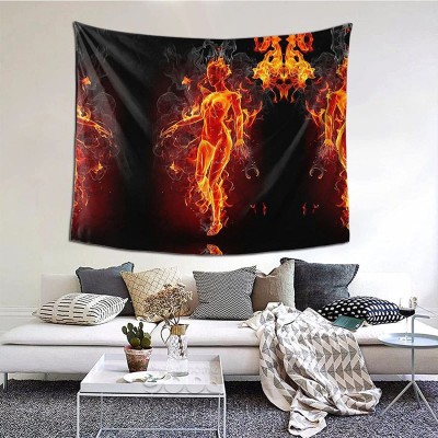 Small Tapestry Fire Nude Woman Flame Art Tapestry  Tapestries Living Room College Dorm Home Decor 51 X 60 Inch One Size