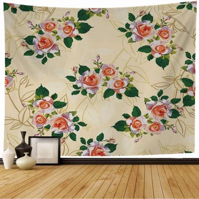 Starobos Tapestry Wall Hanging Stem Summer Floral Spring Pattern Rose Leaf Fashion Flora Ornamental Roses Accent Nature Painting Home Decorations for Living Room Dorm Decor 80x60 Inch