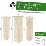 Stratus Home 3 pcs Modular Macrame Wall Hanging 1pc 39x13 inch; 2 pcs 35x10 inch. Add that Rustic or Farmhouse Accent to your Home. Classic Boho Tapestry. Hang together or separately!