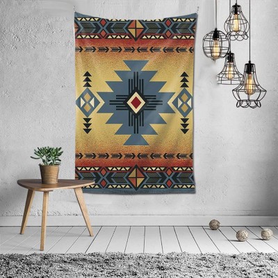 Wall Tapestry- Rustic Arizona Blue Accent Pattern Design Art Tapestry Wall Hanging Decor for Bedroom Living Room Home Dorm Blanket Mat 60x40