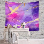 WONDERTIFY Marble Tapestry Alcohol Ink Brush Gold Foil Accents Tapestry Wall Hanging For Bedroom Living Room Dorm Home Decor 80X60 Inches Purples Pinks