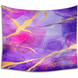 WONDERTIFY Marble Tapestry Alcohol Ink Brush Gold Foil Accents Tapestry Wall Hanging For Bedroom Living Room Dorm Home Decor 60X40 Inches Purples Pinks