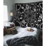 Zussun 12 Constellation Tapestry Star Sun Tarot Tapestry Black and White Hippy CelestialBohemian Home Decor 60 x 80