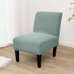 Accent Chair Cover,Stretch Armless Chair Slipcover Jacquard Spandex Washable Non Slip Furniture Protector for Hotel Home Decoration-Light Green
