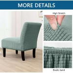 Accent Chair Cover,Stretch Armless Chair Slipcover Jacquard Spandex Washable Non Slip Furniture Protector for Hotel Home Decoration-Light Green