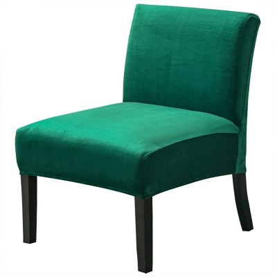 Armless Accent Chair Cover Stretch Armless Chair Slipcover Velvet Armless Chair Covers Slipper Chair Slipcover Furniture Protector Covers for Living Room BedroomVelvet Green