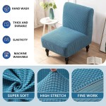 Chair Sofa Slipcover Jacquard Accent Chair Covers,Stretch Armless Accent Slipper Chair Slipcover Removable Washable Spandex Fabric Universal Furniture Protector Covers Color : Blue Size : 2 PS