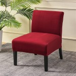 CRFATOP 2 Pieces Armless Chair Slipcover Velvet Stretch Armless Accent Chair Covers Removable Accent Slipper Chair Cover for Living Dining Room Hotel Armless Accent Chair,06