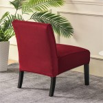 CRFATOP 2 Pieces Armless Chair Slipcover Velvet Stretch Armless Accent Chair Covers Removable Accent Slipper Chair Cover for Living Dining Room Hotel Armless Accent Chair,06