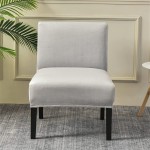 CRFATOP 2 Pieces Armless Chair Slipcover Velvet Stretch Armless Accent Chair Covers Removable Accent Slipper Chair Cover for Living Dining Room Hotel Armless Accent Chair,02