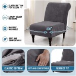 Huanxi JLLidcy Velvet Armless Chair Cover Single Seat Sofa Slipcover Modern Accent Chair Covers Stretch Home Couch Furniture Protector Cover Slipcover Sets1 Color : Navy Chair Cover