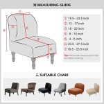 Leorate Armless Accent Chair Covers Velvet Armless Chair Slipcover Slipper Chair Covers for Living Room Set of 2 Light Grey