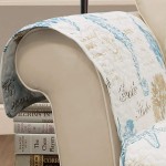 Lush Decor Harbor Life Arm Chair Furniture Protector Blue Taupe