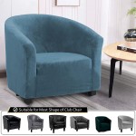 NC HOME Velvet Club Chair Slipcover Stretch Tub Arm Chair Cover Furniture Protector for Living Room IKEA Tullsta Chair,Thick,Soft,Washable Peacock Blue,One size