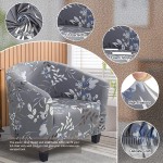 SearchI Armless Accent Chair Covers Stretch Spandex Slipper Chair Slipcover Pattern Furniture Protector Stretch Club Chair Slipcover Spandex Barrel Chair Covers Printed Tub Chair Slipcover