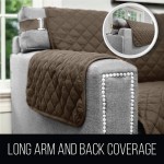 Sofa Shield Patented Chair Slipcover Reversible Tear Resistant Soft Quilted Microfiber 23” Seat Width Durable Furniture Stain Protector with Straps Washable Cover for Dogs Kids Quatrefoil Mocha