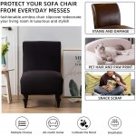 SRHMYJJ Armless Chair Slipcovers Stretch Accent Chair Covers Removable Washable Anti-Dust Chair Protector Solid Color Furniture Protector Without Armrests Chair Black 6
