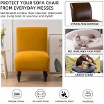 SRHMYJJ Velvet Armless Accent Chair Cover High Stretch Soft Armless Accent Slipcover Removable Machine Washable Chair Covers Furniture Protector for Living Room Hotel Gold 2