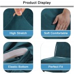 Stretch Velvet Armless Accent Chair Cover Soft Cozy Armless Chair Slipcover Non Slip Furniture Protector Covers Washable-Black