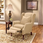 SureFit Home Décor SF38684 Stretch Pique Box Cushion Recliner Wingback Chair Slipcover Form Fit Polyester Spandex Machine Washable Two Piece Cream Color