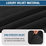 Velvet Accent Chair Covers High Stretch Armless Chair Covers for Living Room Luxury Thick Velvet Chair Slipcovers Modern Furniture Protector with Elastic Bottom Machine Washable Black