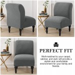YOCOVER Armless Accent Chair Cover Stretch Slipper Chair Slipcover Spandex Armless Chair Furniture Protector Washable for Living Dining Room Green