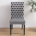 4Pcs Dining Chair Covers Protector Stretch Removable Washable Seat Cushion Slipcover,Motif Modern Geometric Hexagon Trellis Accent Pattern Seat Cover Spandex for Dining Room Restaurant Hotel,