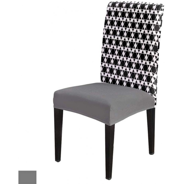4Pcs Dining Chair Covers Protector Stretch Removable Washable Seat Cushion Slipcover,Motif Modern Geometric Hexagon Trellis Accent Pattern Seat Cover Spandex for Dining Room Restaurant Hotel,