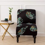 Armless Accent Chair Cover Slipcover Stretch Spandex Water-Repellent Chair Covers Furniture Protector Covers Removable Washable for Living Room Hotel Tropical Rain Forest