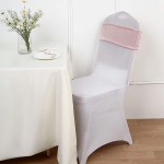 BalsaCircle 5 Blush Velvet Ruffled Stretch Chair Sashes Wedding Ceremony Party Events Reception Catering Home Decorations Supplies