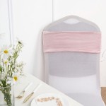 BalsaCircle 5 Blush Velvet Ruffled Stretch Chair Sashes Wedding Ceremony Party Events Reception Catering Home Decorations Supplies
