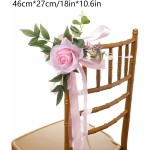 BFYDOAA Wedding Chair Decorations,Wedding Ceremony Aisle Chair Back Floral Decoration,Swags for Wedding Arch Flowers Decor,Wedding Decorations for Reception