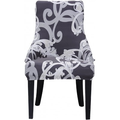 CRFATOP Stretch Armless Wingback Chair Cover Printed Sloping Armchair Cover Reusable Wingback Side Chair Slipcovers Accent Chair Covers for Dining Room Banquet Home Decor,01