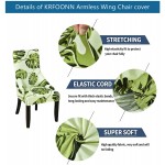CRFATOP Stretch Wingback Chair Covers Without Arms Printed Sloping Armchair Covers Reusable Wingback Side Chair Slipcovers Accent Chair Covers for Dining Room Banquet Home Decor,07