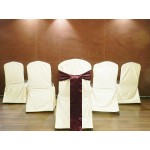 Elina Home Pack of 10 Satin Chair Cover Bow Sash Wedding Banquet Decor Burgundy 10