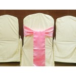 Elina Home Pack of 50 Satin Chair Cover Bow Sash Wedding Banquet Decor Baby Pink 50