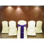 Elina Home Pack of 50 Satin Chair Cover Bow Sash Wedding Banquet Decor Purple 50