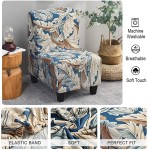 HAOYONG Armless Chair Slipcover 1 Piece Printed Stretch Accent Chair Cover Washable Removable Furniture Protector Covers for Living Dining Room Hotel