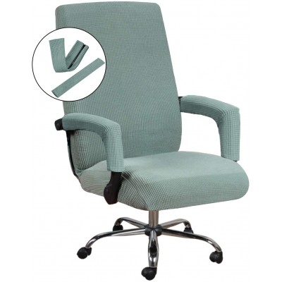 H.VERSAILTEX Home Office Chair Covers Stretchable Computer Desk Chair Covers Mid High Back Universal Executive Boss Chair Covers Gaming Chair Covers Non Slip Thick Jacquard Sage Oversized