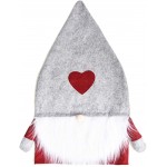 Jiecikou Christmas Decorations Cover,Christmas Gnome Love Heart Santa Pointed Hat Chair Cover Home Party Dining Decor
