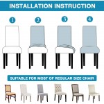 KELUINA Chair Covers for Dining Room Stretch Removable Washable Waterproof Dining Chair Covers High Back Chair Slipcovers Kitchen Seat Covers for Dining Room Living Room HomeTaupe Set of 6