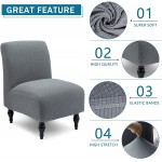 Liykimt Armless Accent Slipper Chair Cover Slipcover,Slipper Chair Jacquard Fabric Stretch Spandex Removable for Armless Chair Furniture Protector Covers for Living Dining Room 2 Gray