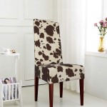 LQLDHJ Cow Print Dining Chair Covers Stretch Removable Washable Dining Chair Protector Slipcovers for Home Kitchen Party Restaurant