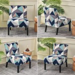 LXYUUM Printed Armless Chair Slipcover,Hotel Armless Accent Chair Slipper Chair Cover Removable Armless Accent Chair Covers for Living Dining Room Hotel