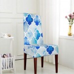 Moslion Moroccan Design Dining Chair Covers Modern Quatrefoil Accent Geometric Pattern Chic Floral Art Chair Slipcovers Removable Washable Soft Chair Protector Cover Great Home Decor
