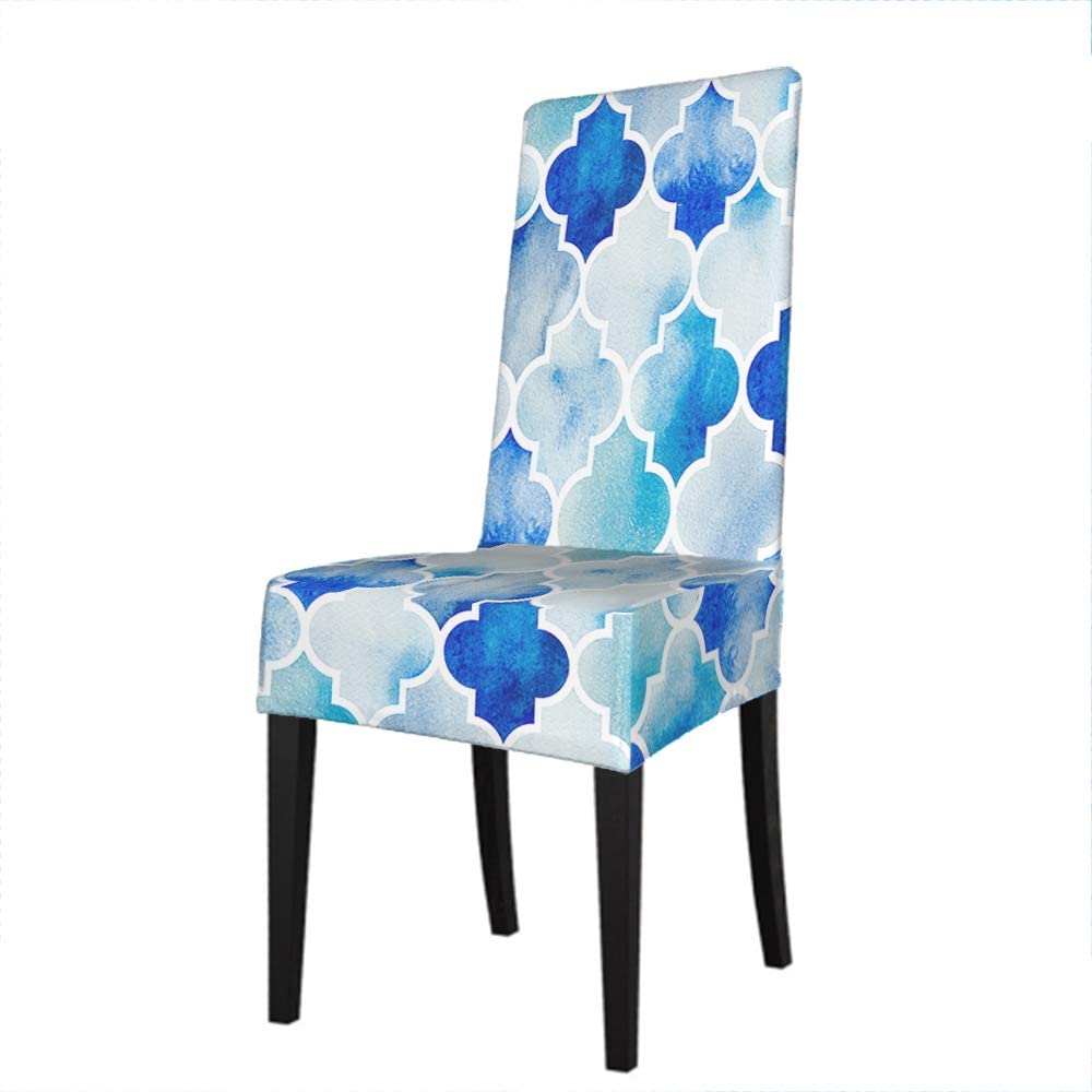 Moslion Moroccan Design Dining Chair Covers Modern Quatrefoil Accent Geometric Pattern Chic Floral Art Chair Slipcovers Removable Washable Soft Chair Protector Cover Great Home Decor