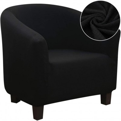 SearchI Club Chair Slipcover Stretch Barrel Chair Covers Jacquard Tub Chair Slipcovers Soft Spandex Armchair Sofa Cover Removable Couch Furniture Protector Arm Chair Cover for Living Room