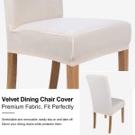Smiry Velvet Stretch Dining Room Chair Covers Soft Removable Dining Chair Slipcovers Set of 4 Dawn